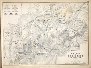 Mappa della Battaglia di Fleurus, pubblicata da William Blackwood and Sons, Edimburgo e Londra, 1848
